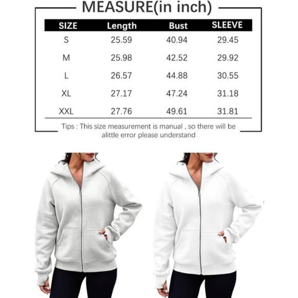 Queen Womens‎ Zip Up Hoodies Fleece Jackets Sweats Fall Outfits Sweaters Pockets - Picture 7 of 7